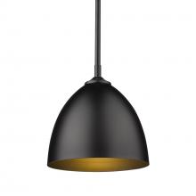  6956-S BLK-BLK - Zoey Small Pendant in Matte Black with Matte Black Shade
